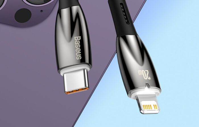 USB-C cable for Lightning Baseus Glimmer Series, 20W, 1m (Black) - Image 9