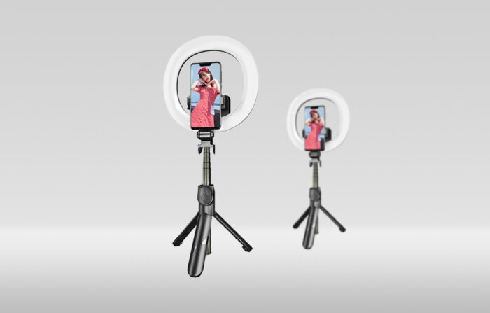 Selfie stick/ tripod Puluz with LED light ring - Image 2