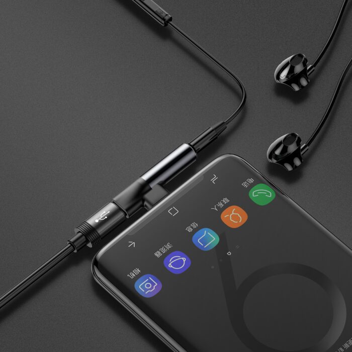 Baseus Audio Adapter USB-C to Mini Jack 3.5mm + USB-C (black) - Image 8