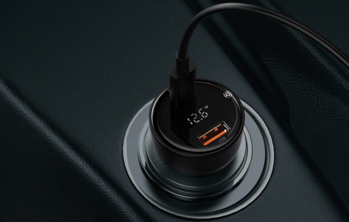 Car charger Baseus Superme, USB, USB-C, 100W (black) - Image 13