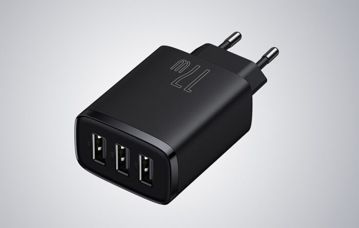 Baseus Compact Quick Charger, 3x USB, 17W (Black) - Image 7