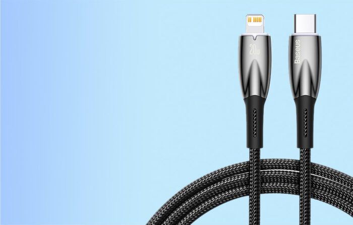 USB-C cable for Lightning Baseus Glimmer Series, 20W, 1m (Black) - Image 12