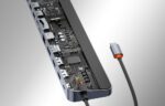 Hub 12w1 Baseus EliteJoy Gen2 series USB-C do 2xHDMI+ 3xUSB 3.0+ PD+ DP+ SD/TF+ RJ45+Type-C+ 3.5mm (dark grey) - Image 11