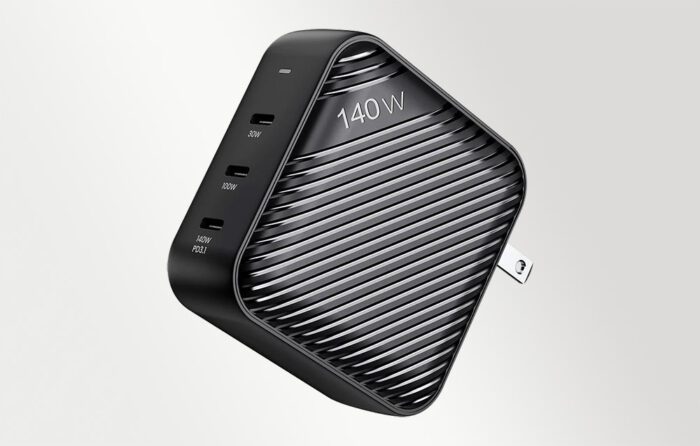 Wall charger INVZI GanHub 3x USB-C, 140W, EU/UK/AU/US (black) - Image 3