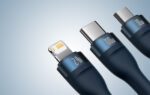 3in1 USB cable Baseus Flash Series, USB-C + micro USB + Lightning, 100W, 1.2m (blue) - Image 9