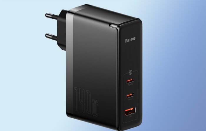 Wall charger Baseus GaN5 Pro 2xUSB-C + USB, 140W (black) - Image 9
