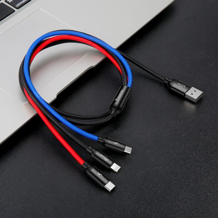 Baseus Rapid USB Cable 3in1 Type C / Lightning / Micro 3A 1,2M - Black - Image 8