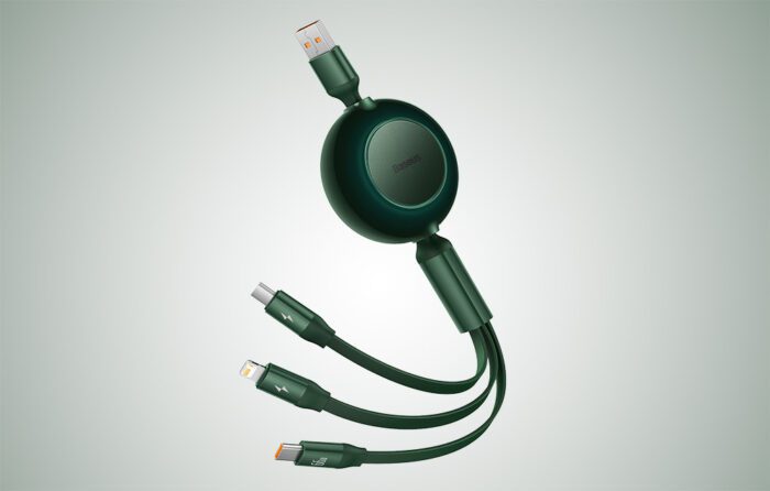 Baseus Bright Mirror 3, USB 3-in-1 cable for micro USB / USB-C / Lightning 66W / 2A 1.1m (Green) - Image 7