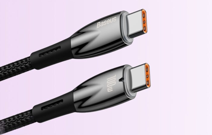 USB-C cable for USB-C Baseus Glimmer Series, 100W, 1m (Black) - Image 7