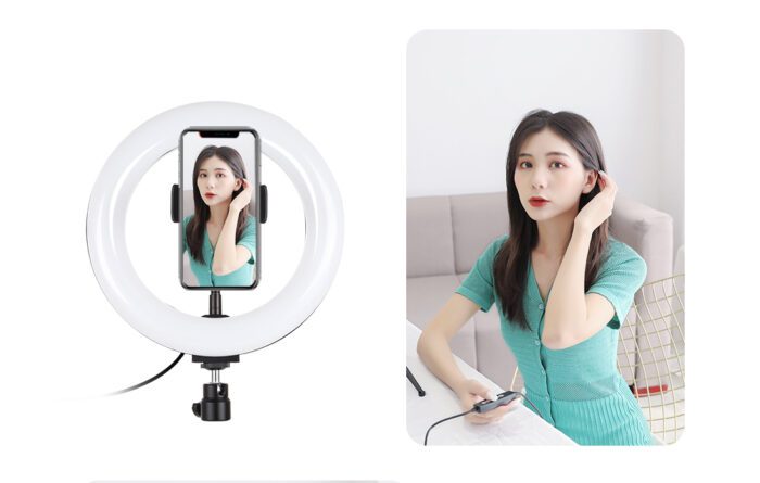 Tripod Mount Puluz with 20cm LED Ring Vlogging PKT3073B - Image 7