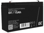 Green Cell AGM VRLA 6V 15Ah maintenance-free battery for the alarm system, cash register, toys