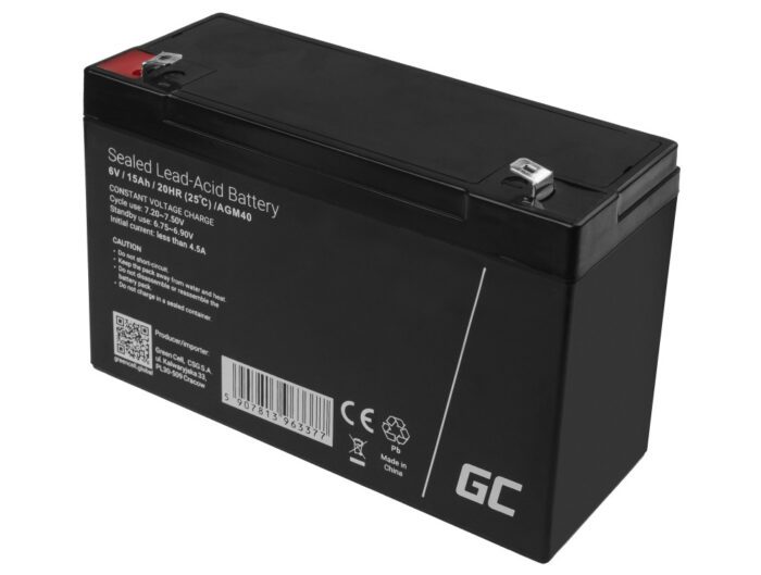 Green Cell AGM VRLA 6V 15Ah maintenance-free battery for the alarm system, cash register, toys - Image 5