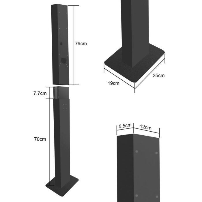 GC EV Stand mounting post for Wallbox electric car charging stations - Image 2