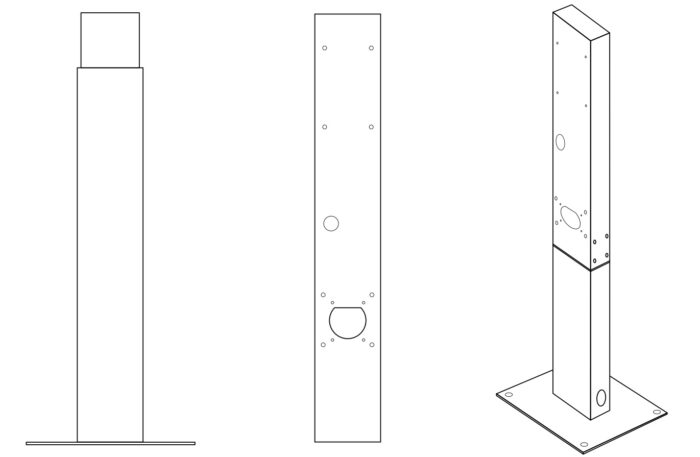 GC EV Stand mounting post for Wallbox electric car charging stations - Image 4