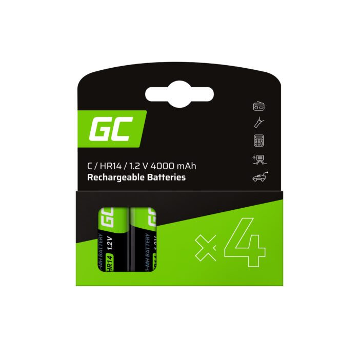 Green Cell Batteries 4x C R14 HR14 Ni-MH 1.2V 4000mAh - Image 2