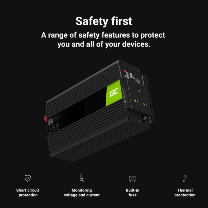 Green Cell Power Inverter 24V to 230V 1000W/2000W Modified sine wave UK PLUG - Image 2