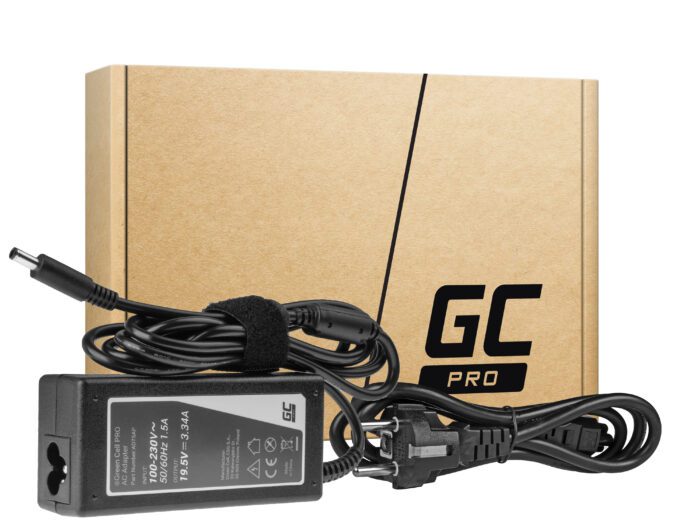 Green Cell PRO Charger / AC Adapter 19.5V 3.34A 65W for Dell Inspiron 15 3543 3558 3559 5552 5558 5559 5568 17 5758 5759 - Image 1