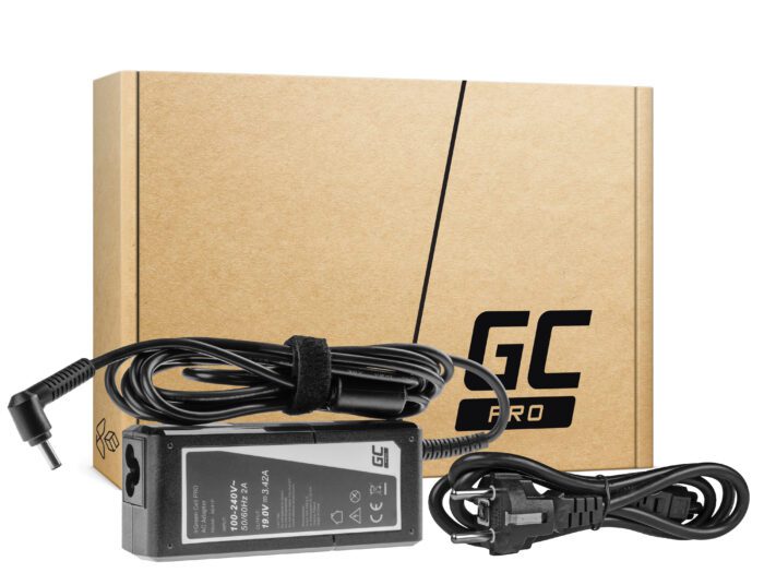 Green Cell PRO Charger / AC Adapter 19V 3.42A 65W for Asus F553 F553M F553MA R540L R540S X540S X553 X553M X553MA ZenBook UX303L - Image 1