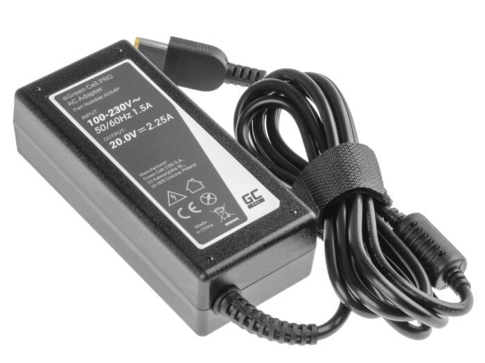 Green Cell PRO Charger / AC Adapter 20V 2.25A 45W for Lenovo G40-30 G50-30 V110-15IAP V130-15IGM Yoga 300-11IBR ThinkPad X240 - Image 4