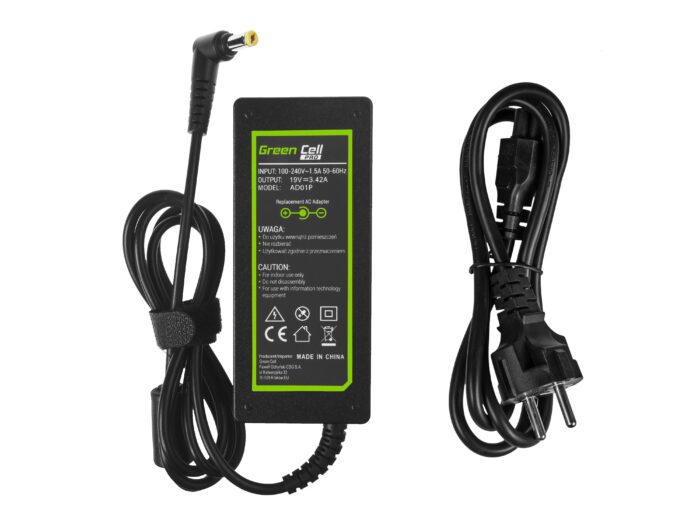 Green Cell PRO Charger / AC Adapter 19V 3.42A 65W for Acer Aspire 5741G 5742 5742G E1-521 E1-531 E1-531G E1-570 E1-571 E1-571G - Image 5