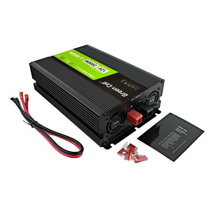 Green Cell PowerInverter LCD 12 volt 2000W/40000W car inverter with display - pure sine wave - Image 4