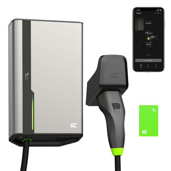 Greencell HabuDen Wallbox 22kW 32A 5m NFC Cable Type 2 Smart EV Charging Station with GC App Bluetooth WiFi - Image 1