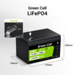 Green Cell CUBE LiFePO4 10Ah 12.8V 128Wh Lithium-iron-phosphate battery for power and emergency lighting, control panels - Image 2