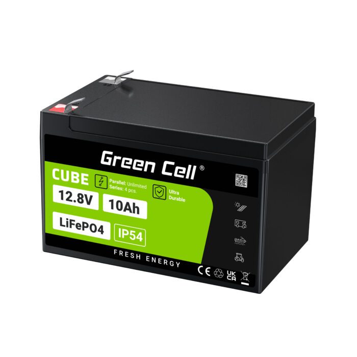 Green Cell CUBE LiFePO4 10Ah 12.8V 128Wh Lithium-iron-phosphate battery for power and emergency lighting, control panels - Image 4