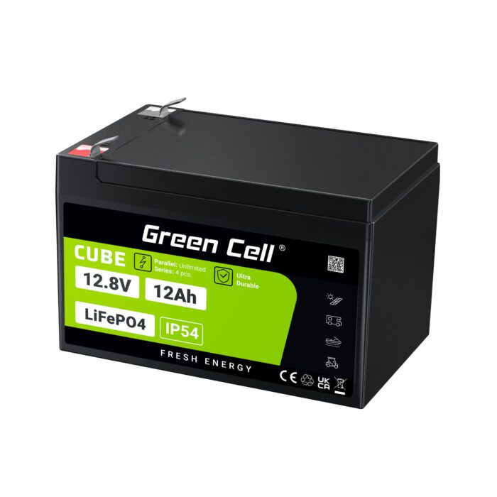 Green Cell CUBE LiFePO4 12Ah 12.8V 153.6Wh Lithium Iron Phosphate Battery for Wheelchair, Toy, Scooter - Image 4