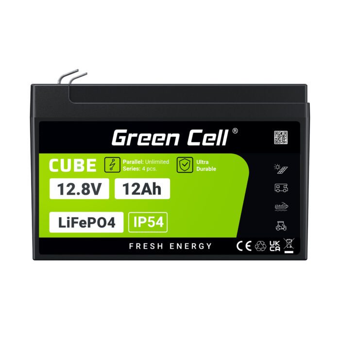 Green Cell CUBE LiFePO4 12Ah 12.8V 153.6Wh Lithium Iron Phosphate Battery for Wheelchair, Toy, Scooter - Image 5