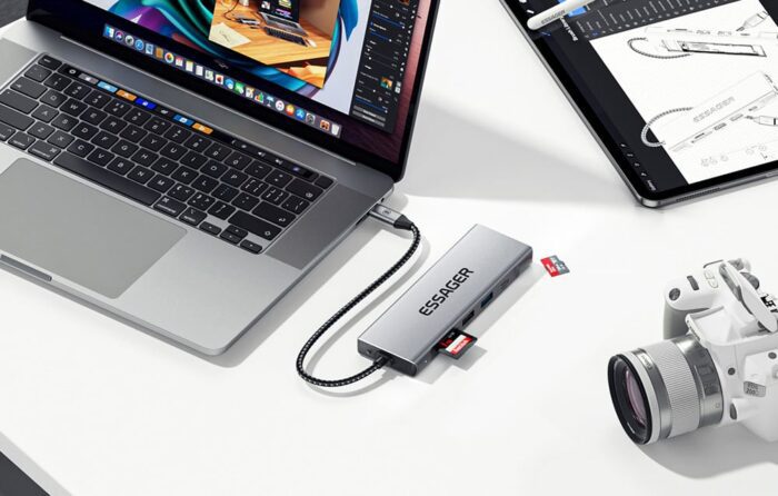Docking Station, Essager, EHB08-QK0G-Z, HDMI, 2xUSB-A, SD card, TF card (gray) - Image 7