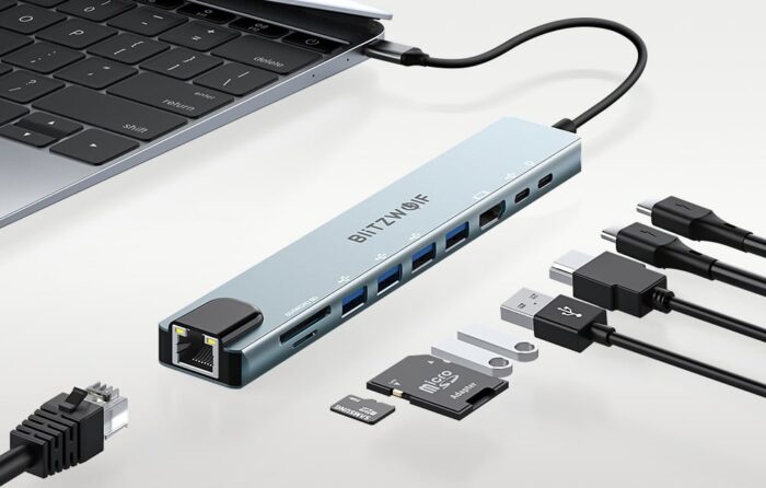 Docking Station Blitzwolf BW-TH5 10in1 USB-C (silver) - Image 3