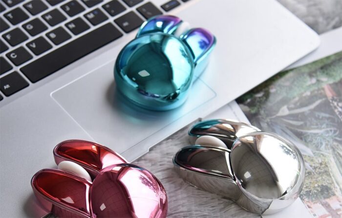MOFII Wireless+Bluetooth Mouse Rabbit M6DM Chromed (Blue) - Image 2