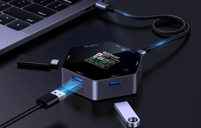 Blitzwolf 8in1 docking station BW-TH16 USB 100W LCD Smart Display - Image 7