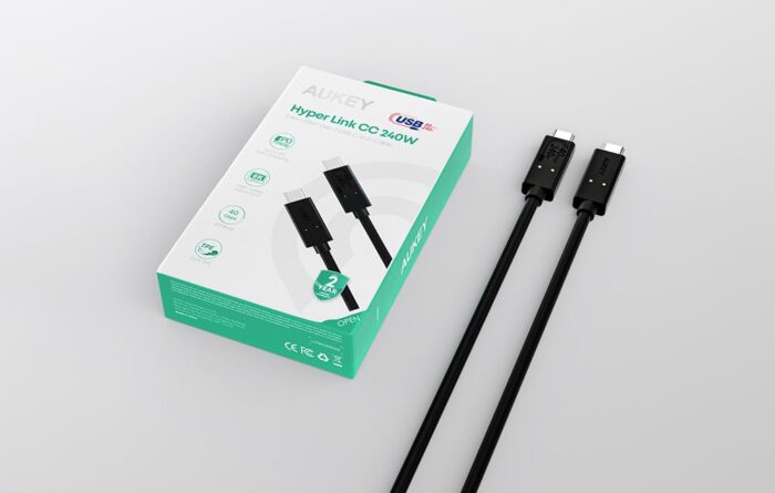 USB-C to USB-C Cable Aukey, CB-TCC241, 240W, 0.8m (black) - Image 3