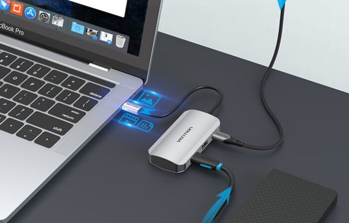 USB-C Docking Station to 4x USB3.0, PD 0.15m Vention TNBHB (gray) - Image 4
