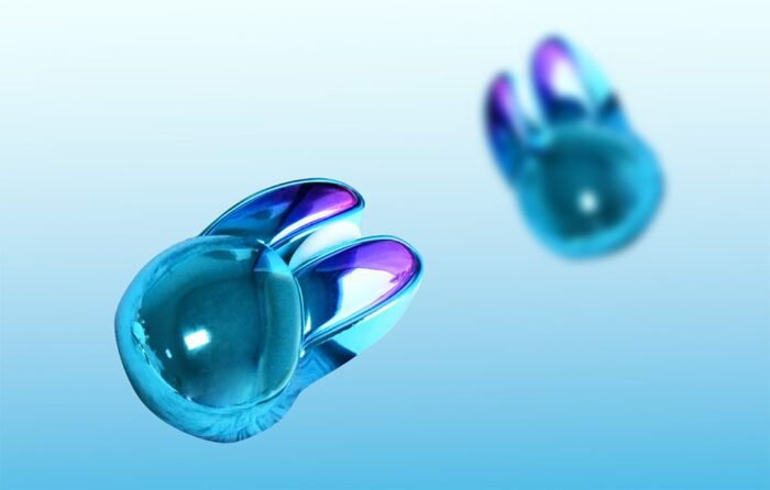 MOFII Wireless+Bluetooth Mouse Rabbit M6DM Chromed (Blue) - Image 4
