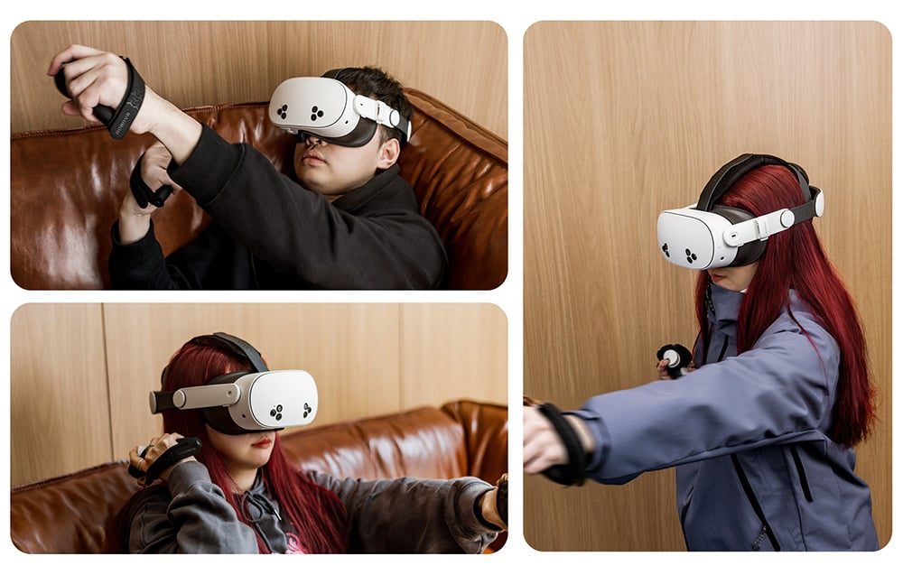 Zdjęcie przedstawia kobietę i mężczyznę korzystających z gogli VR.