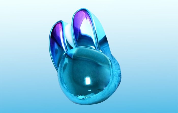 MOFII Wireless+Bluetooth Mouse Rabbit M6DM Chromed (Blue) - Image 3